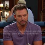 Brady’s purple v-neck tee on Days of our Lives