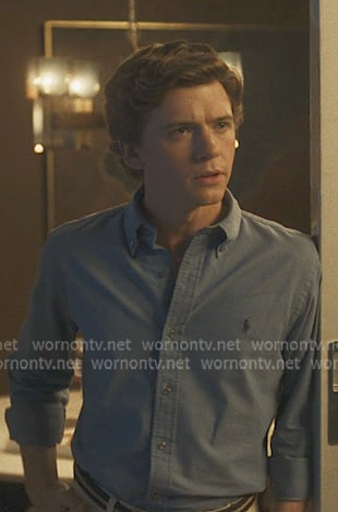 Bret's blue button down shirt on The Shards