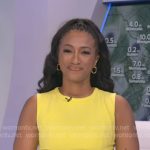 Brittany’s yellow pleated sleeveless dress on Good Morning America