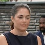 Britt’s navy twist front top on General Hospital Britt’s navy twist front top on General Hospital