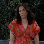 Britt’s red printed maxi dress on General Hospital