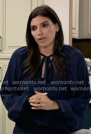 Brook Lynn's navy long sleeved mini dress on General Hospital