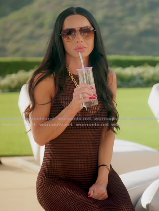 Camella's open knit sleeveless dress on The Real Housewives of Orange County