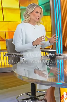 Caroline Polisi’s light blue long sleeved dress on CBS Mornings Caroline Polisi’s light blue long sleeved dress on CBS Mornings