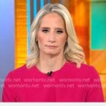 Caroline Polisi’s pink cross front dress on CBS Mornings Caroline Polisi’s pink cross front dress on CBS Mornings