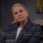 Carol's blue plaid blazer on Leanne