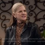 Carol's leather jacket on Leanne Carol's leather jacket on Leanne