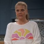 Carol’s sun sweatshirt on Leanne Carol’s sun sweatshirt on Leanne