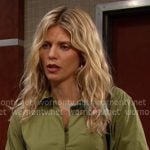 Cat's olive green pleated shirtdress on Days of our Lives Cat's olive green pleated shirtdress on Days of our Lives