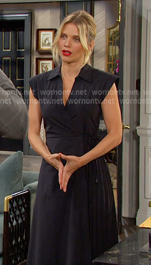 Cat’s pleated wrap dress on Days of our Lives Cat’s pleated wrap dress on Days of our Lives