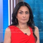 Celine Gounder’s red twist neck dress on CBS Mornings Celine Gounder’s red twist neck dress on CBS Mornings