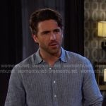 Chad’s blue striped linen shirt on Days of our Lives Chad’s blue striped linen shirt on Days of our Lives