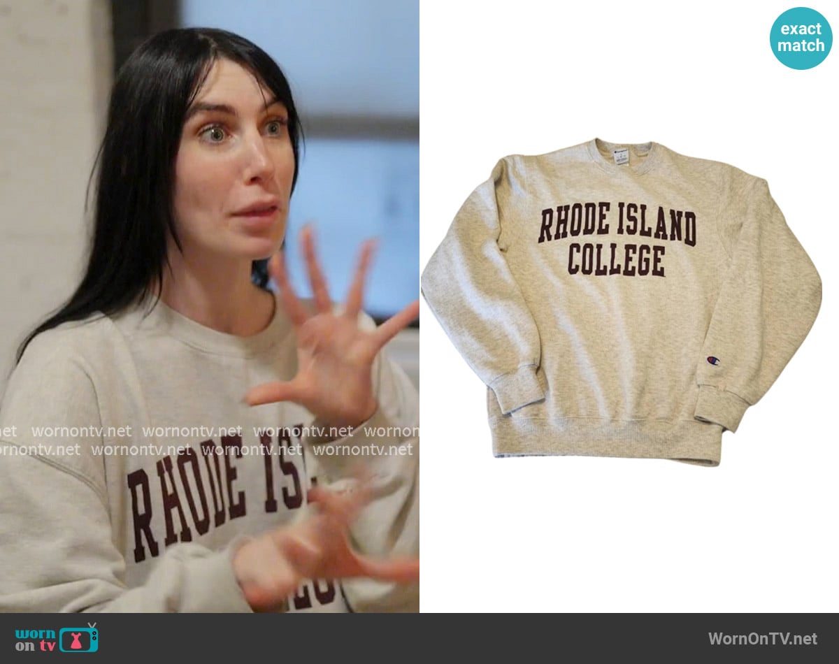 Champion Rhode Island College Sweatshirt worn by Georgia McCann on Next Gen NYC Champion Rhode Island College Sweatshirt worn by Georgia McCann on Next Gen NYC