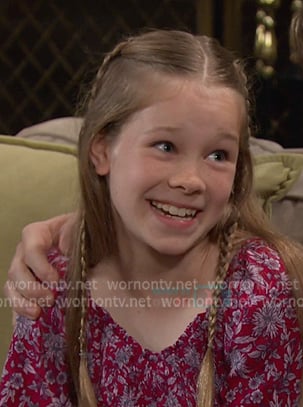 Charlotte’s red floral smocked top on Days of our Lives Charlotte’s red floral smocked top on Days of our Lives