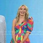 Chassie’s rainbow stripe top and skirt on Today