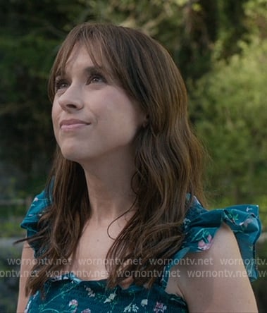 Chelsea's green floral smocked dress on Paris is Always a Good Idea