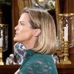 Chelsea's green lace top on The Young and the Restless Chelsea's green lace top on The Young and the Restless