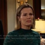 Chelsea’s green lace top on The Young and the Restless Chelsea’s green lace top on The Young and the Restless