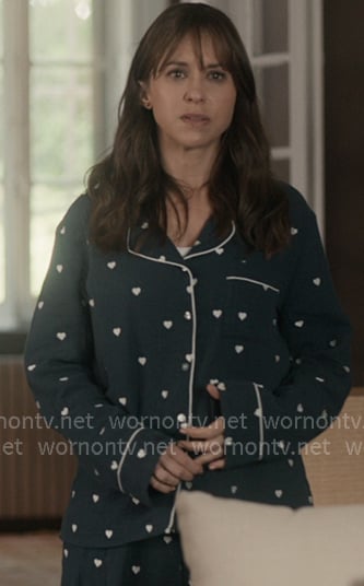Chelsea’s navy heart cotton pajamas on Paris is Always a Good Idea