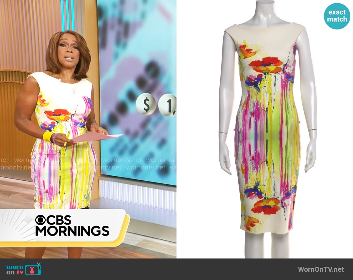 Chiara Boni La Petite Robe Floral Print Dress worn by Gayle King on CBS Mornings Chiara Boni La Petite Robe Floral Print Dress worn by Gayle King on CBS Mornings