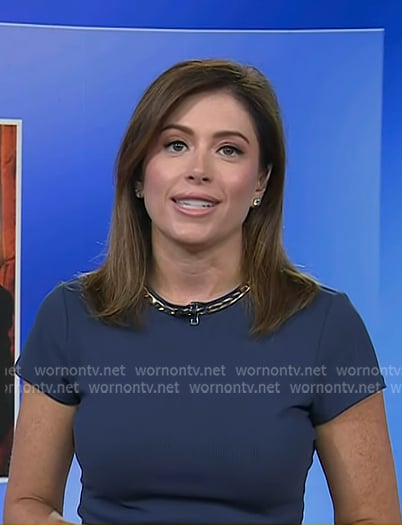 Chloe’s navy chain embellished top on Today Chloe’s navy chain embellished top on Today