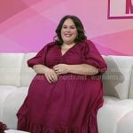 Chrissy Metz’s rasberry pink puff sleeve dress on Today Chrissy Metz’s rasberry pink puff sleeve dress on Today