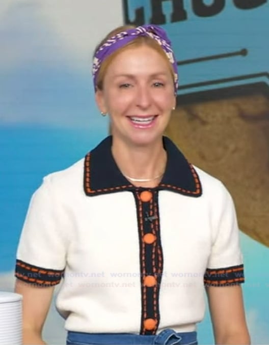 Christina Tosi's white contrast top on Good Morning America