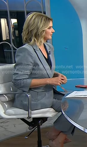 Christine Romans' grey blazer and cropped pants on Today