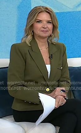 Christine Romans’ olive green blazer on NBC News Daily