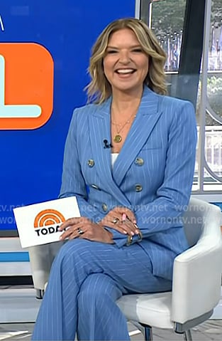 Christine’s blue pinstripe blazer and pants on Today