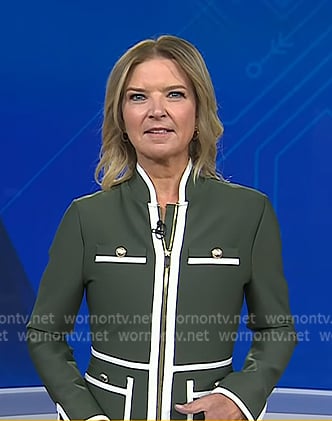 Christine’s green contrast piping dress on Today Christine’s green contrast piping dress on Today