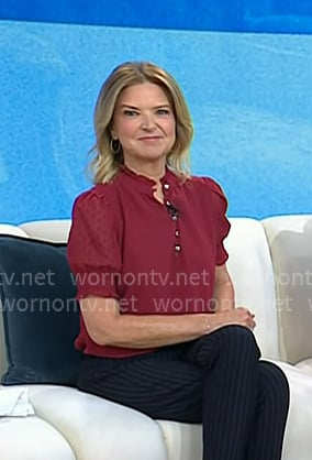 Christine’s red swiss dot top on Today Christine’s red swiss dot top on Today