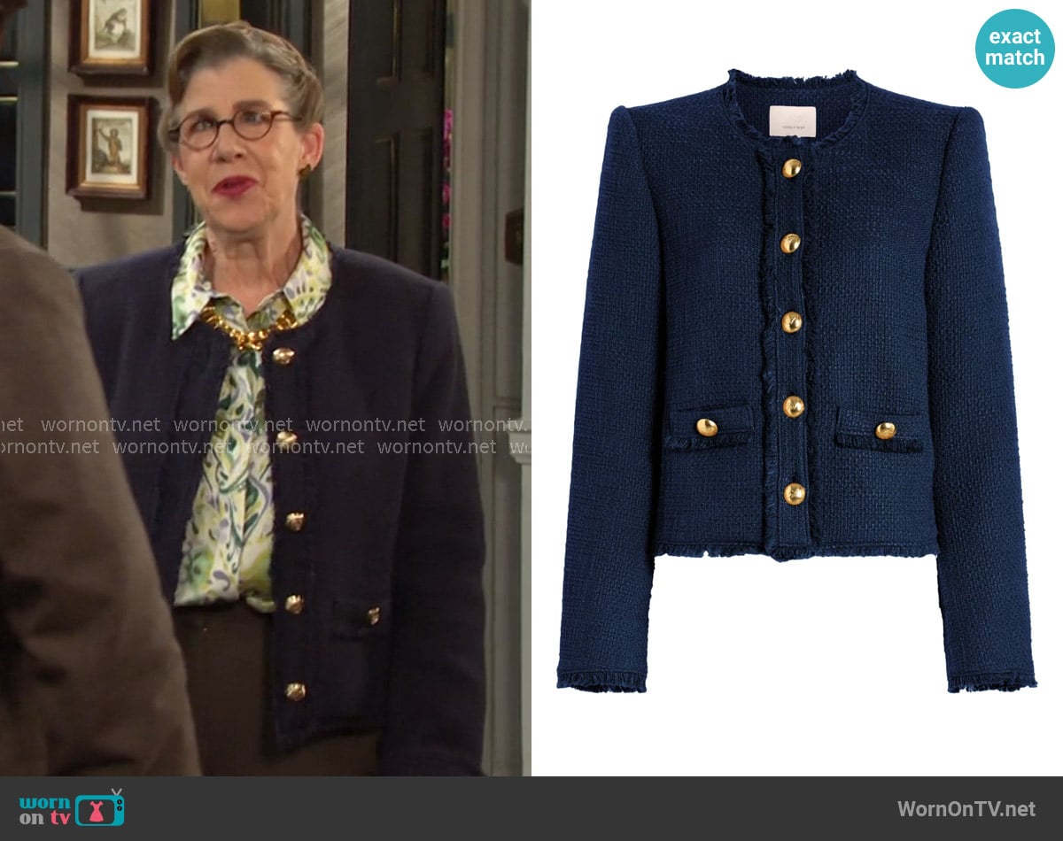 cinq a Sept Christie Jacket worn by Rita Beacon (Maggie Carney) on Days of our Lives cinq a Sept Christie Jacket worn by Rita Beacon (Maggie Carney) on Days of our Lives
