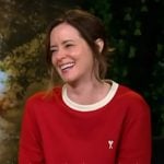 Claire Foy’s red ringer tee on Access Hollywood