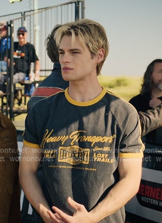 Cole's black graphic print tee on My Life with the Walter Boys