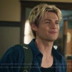 Cole’s blue corduroy shirt on My Life with the Walter Boys Cole’s blue corduroy shirt on My Life with the Walter Boys