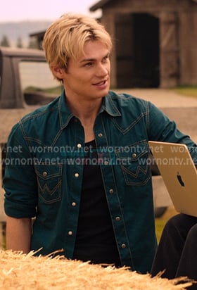 Cole's green denim jacket on My Life with the Walter Boys
