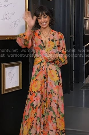 Constance Zimmer’s floral print maxi dress on Good Morning America