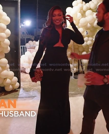 Cynthia's black top and maxi skirt on The Real Housewives of Atlanta