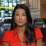 Daniele Hamamdjian’s red zip polo top on Today