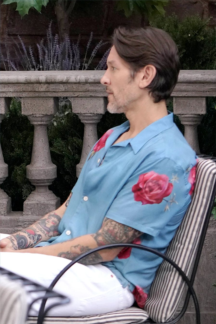 Daniel’s blue rose print shirt on The Young and the Restless Daniel’s blue rose print shirt on The Young and the Restless
