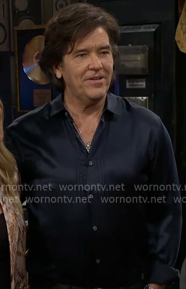 Danny’s navy blue silk button down shirt on The Young and the Restless Danny’s navy blue silk button down shirt on The Young and the Restless