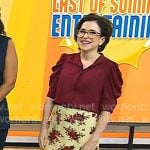 Darcy Miller’s burgundy blouse and yellow floral skirt on Today