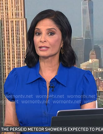 Darlene's blue puff short sleeve dress on Today