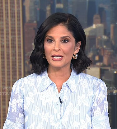 Darlene’s blue striped floral shirtdress on Today Darlene’s blue striped floral shirtdress on Today