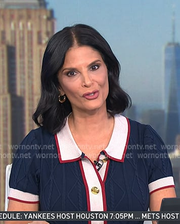Darlene’s navy contrast trim knit dress on Today