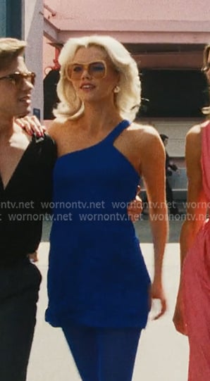 Debbie’s blue one-shoulder mini dress on The Shards Debbie’s blue one-shoulder mini dress on The Shards