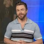 Derek Hough’s striped polo on Extra