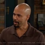 Devon’s brown polo on The Young and the Restless