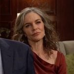 Diane's red satin asymmetric neckline dress on The Young and the Restless Diane's red satin asymmetric neckline dress on The Young and the Restless